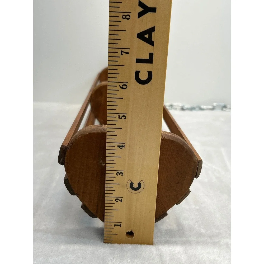 Wooden Basket Brown Heart Slatted Rustic Country 24